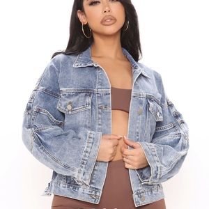 Fashion Nova Jean Oversized Denim Jacket